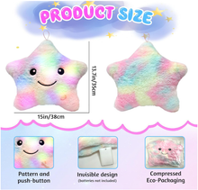 Load image into Gallery viewer, Light up pillow, Cuddly Cushion,LED Star Pillows,Light up cushion,Star toy,Sensory toys for autism,Glow pals,Glowing Luminous Light Up Soft Flashing Light Cushions(Colorful)