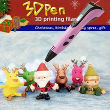 Load image into Gallery viewer, 3D Printing Pen with Display, Includes DIY Painting 3D Pen, 10 Starter Colours Of PLA Filament of 5 meters, Finger Cap + Stencil Book + Project Guide & Type-c Cable, Easter Gift,