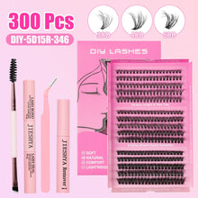 Load image into Gallery viewer, Fluffy Individual Eyelashes Kit Clusters Lashes Set DIY Lash Extension D Curl with Bond and Seal,Remover,Applicator,DIY at Home