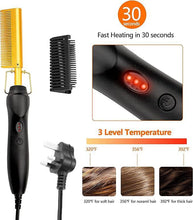 Load image into Gallery viewer, Hot Comb Electric Straightener for Wigs Afro Hair & Beard,Pressing Combo Tools Smooth Flawless