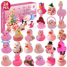 Load image into Gallery viewer, Advent Calendar, Pink Rubber Ducks, 24 ChristmasHoliday Bath Rubber Ducks, Rubber Material, Smoothand Burr-Free Exterior, Christmas 24 DaysCountdown Christmas Countdown Calendar, Perfectfor Any Holiday Occasion, Christmas Gift ldea