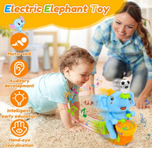 Load image into Gallery viewer, Elephant Toy Walking Elephant Baby Musical Toys with Drum Electric Car with LED Lights & Sounds, Moving Toys For Babies, Electric Car With Led Lights & Sounds Elephant Slide Toy For Boy And Girls