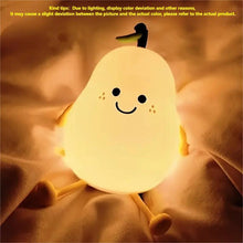 Load image into Gallery viewer, Cartoon Pear Night Light – USB Rechargeable Colour Changing LED Lamp, Cute Ambient Light for Bedroom, Nursery & Living Room Decor, Perfect Bedside Nightlight Gift,Lamp