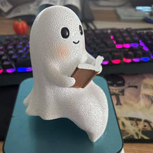 Load image into Gallery viewer, (1pc)Halloween Light Up Ghost Statue,Cute Ghost Reading Book Lamp, Night Light House Mantel Decor for Home, Perfect for Halloween Study Room,bedside lamp,lamps bedroom,nightlight