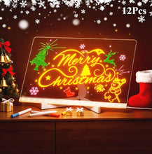 Load image into Gallery viewer, DIY Graffiti Acrylic Board with Pens, 1 Set Message Board Night Light,Erasable Drawing Board,Handmade Toy, Gift for Kids,Christmas Decor, Stocking Filler,Christmas present