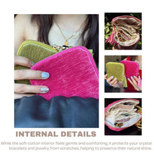 Load image into Gallery viewer, 2025 New Travel Jewelry Case – Portable Organizer for Rings, Bracelets, & Bangles with Tassel Zipper, Elegant Jewelry Roll for Journey, Crystal Jewelry Storage Pouch, Mini, Navy Blue,Gift