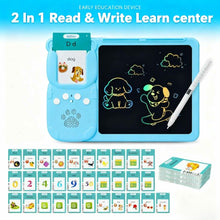 Load image into Gallery viewer, Talking Flash Cards with LCD Drawing Tablet-510 British English Words,Learning Educational Gifts for 2+ Years Old Boy Girl Kids,Read Write Therapy Montessori Autism Sensory Toy (Pink, blue,One Size)