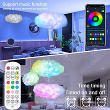 Load image into Gallery viewer, Thunder Cloud Lamp - USB-Powered RGB Music Sync Light with APP/Voice Control, DIY Hanging Decor for Bedroom Gaming Setup, Atmosphere Light (Includes Remote)