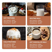 Load image into Gallery viewer, Electric Milk Frother 4 in 1 Automatic Frother Milk Steamer Latte Coffee Foam