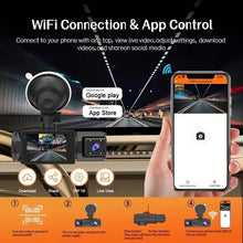 Load image into Gallery viewer, 1080P Car DVR, WiFi 3 Channel CarDVR withInside Camera & Front, Car Dash Camwith 32GB Card, Car Electronics Accessories,For car