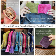 Load image into Gallery viewer, 2025 New Travel Jewelry Case – Portable Organizer for Rings, Bracelets, & Bangles with Tassel Zipper, Elegant Jewelry Roll for Journey, Crystal Jewelry Storage Pouch, Mini, Navy Blue,Gift