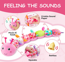 Load image into Gallery viewer, Baby Toys 0 3 6 9 12 Months New Born Baby Boy Girl Gifts, Caterpillar Sensory Musical Toys for 0-6 6-12 Months Old Babies, Tummy Time Toys Newborn Essentials (Pink)