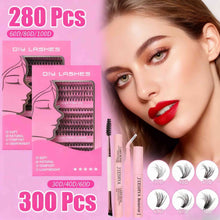 Load image into Gallery viewer, Fluffy Individual Eyelashes Kit Clusters Lashes Set DIY Lash Extension D Curl with Bond and Seal,Remover,Applicator,DIY at Home