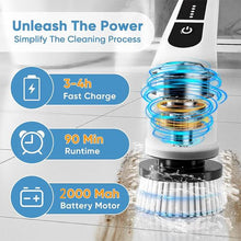 Load image into Gallery viewer, 9-in-1 Multifunctional Wireless Electric Cleaning Brush Spin Scrubber, Electric Turbo Scrub Brush for Cleaning Windows, Walls and Floors Electric Cleaning Brush for Kitchen and Bathroom electric scrubbing brush Gadgets for the Home Bathroom Cleaning Brush