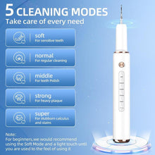 Load image into Gallery viewer, Electric Plaque Remover for Teeth with LED Light & 5 Modes – Rechargeable Dental Cleaning Kit with Replacement Heads & Manual Tools, Deep Tartar and Stain Remover, Professional Oral Irrigator for Home Teeth Whitening & Gum Care,For home