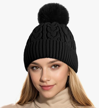 Load image into Gallery viewer, JCUK Newest Edition Women's Faux Fur Winter Pom Pom Hat SUPER SOFT SUPER COZY Plush warm lining inside