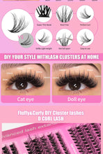 Load image into Gallery viewer, Fluffy Individual Eyelashes Kit Clusters Lashes Set DIY Lash Extension D Curl with Bond and Seal,Remover,Applicator,DIY at Home