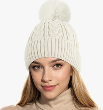 Load image into Gallery viewer, JCUK Newest Edition Women's Faux Fur Winter Pom Pom Hat SUPER SOFT SUPER COZY Plush warm lining inside