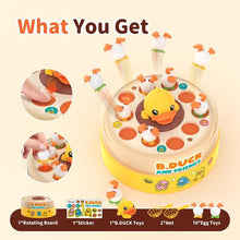 Load image into Gallery viewer, Cute Duck Board Game Toy Set with Music, Includes Rotating Game Board, Nets, Eggs, Stickers, Perfect Gift for Kids Aged 3+,Christmas,Gift