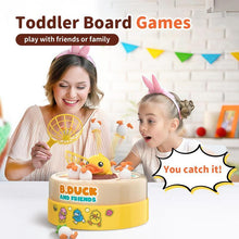 Load image into Gallery viewer, Cute Duck Board Game Toy Set with Music, Includes Rotating Game Board, Nets, Eggs, Stickers, Perfect Gift for Kids Aged 3+,Christmas,Gift