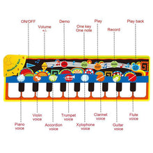 Load image into Gallery viewer, Kids Musical Mat with 8 Instrument Sounds – Foldable Piano Keyboard Dance Playmat, Interactive Early Learning Musical Toy for Toddlers & Kids, Educational Gift,Best gift,Christmas