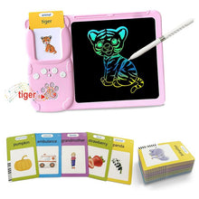 Load image into Gallery viewer, Talking Flash Cards with LCD Drawing Tablet-510 British English Words,Learning Educational Gifts for 2+ Years Old Boy Girl Kids,Read Write Therapy Montessori Autism Sensory Toy (Pink, blue,One Size)