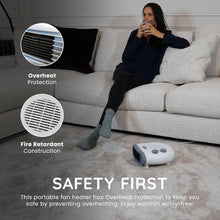 Load image into Gallery viewer, CUQOO Portable Flat Fan Heater - 2000W Room Heater with 3 Heat Settings and Overheat Protection, Horizontal Fan Heaters, Electric Space Warmer for Bedroom Indoor Use