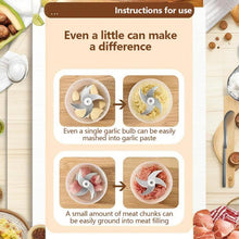 Load image into Gallery viewer, Electric Garlic Chopper 300ML Portable Mini Food Processor with 4 Sharp Blades – Cordless USB Rechargeable Vegetable Chopper for Garlic, Onion, Ginger, Chili, Meat, Spices & Baby Food, Quick Kitchen Blender Gadget,For home,Gift