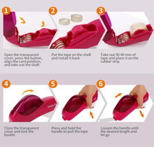 Load image into Gallery viewer, Handheld Tape Dispenser with 2 Rolls Tape, Single-Hand Operation, Safe and Reliable, Ideal for Easter, Mother's Day, Christmas Crafts and Gifts(Blue)