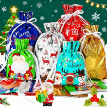 Load image into Gallery viewer, 30pcs Gift Bags, Large Xmas Gift Wrapping Bags Multipack for Presents Santa Sacks Assorted Sizes for Holiday Festival Party Add a festive touch to your gifts with these stylish drawstring bags!