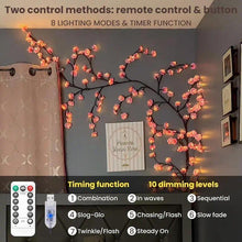 Load image into Gallery viewer, 【Cherry blossom lights】Waterproof USB PowerLED Strip Light with remote control , TreeShaped Design LED Ambient Lighting,Decorative Wall Lamp for Dly WreathLED Strip Bulb for Room Decor, WeddingHoliday Celebration,Interior LED Lights,cherry lights