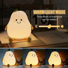 Load image into Gallery viewer, Cartoon Pear Night Light – USB Rechargeable Colour Changing LED Lamp, Cute Ambient Light for Bedroom, Nursery & Living Room Decor, Perfect Bedside Nightlight Gift,Lamp