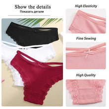 Load image into Gallery viewer, 4PCS Women's Cotton Briefs Sexy Female Underpants Elasticity Comfortable Underwear Panties Lingerie S-XL Solid Color Intimate Womenswear ,Stylish & Comfortable