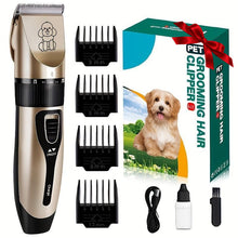 Load image into Gallery viewer, Electric Dog Clippers, Rechargeable Cordless Low Noise Hair Clipper Set with Accessories for Dogs, Cats, Horses & Other Pets – Professional Pet Grooming Clippers for Thick Coats,Gift,Christmas