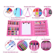 Load image into Gallery viewer, Draw the dream~208pc Deluxe Quality Portable Pink Colouring Art Set in case with Colouring Pencils Painting Set for Boys and Girls,Gift,Christmas