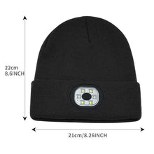 Load image into Gallery viewer, Cycling Cap with USB Rechargeable LED Headlamp, Music Beanie with Headphones and Built-in Speaker Microphone, Warm Hat for Outdoor Running Cycling.Gift