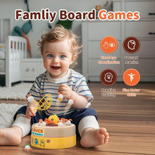 Load image into Gallery viewer, Cute Duck Board Game Toy Set with Music, Includes Rotating Game Board, Nets, Eggs, Stickers, Perfect Gift for Kids Aged 3+,Christmas,Gift