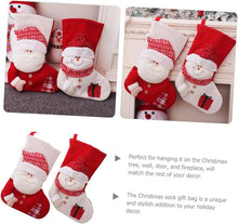 Load image into Gallery viewer, MAGICLULU 2Pcs Xmas Candy Bag Stocking Pendant and Knitted present Pouch for Christmas Tree Fireplace and Festive Decorations for Filling with Treats and Surprises