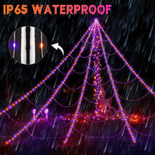 Load image into Gallery viewer, 5M 250LED Spider Web Light, Halloween Spider Web Light, Spooky Halloween Decoration, Indoor Decoration, Gothic Style Bedroom Decoration,Halloween decor