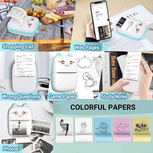 Load image into Gallery viewer, 20pcs,Durable Cute Cartoon Design Printing Machine Portable Instant Print Thermal Printer, Mobile Wireless Label Printer, Inkless Portable Printer, for Ios & Android Smart Phone, Mini Ink Free Mini Printer, Picture Printer, Smartphone Photo Printer, Toys
