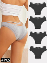 Load image into Gallery viewer, 4PCS Women's Cotton Briefs Sexy Female Underpants Elasticity Comfortable Underwear Panties Lingerie S-XL Solid Color Intimate Womenswear ,Stylish & Comfortable