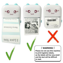 Load image into Gallery viewer, 20pcs,Durable Cute Cartoon Design Printing Machine Portable Instant Print Thermal Printer, Mobile Wireless Label Printer, Inkless Portable Printer, for Ios & Android Smart Phone, Mini Ink Free Mini Printer, Picture Printer, Smartphone Photo Printer, Toys