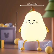 Load image into Gallery viewer, Cartoon Pear Night Light – USB Rechargeable Colour Changing LED Lamp, Cute Ambient Light for Bedroom, Nursery & Living Room Decor, Perfect Bedside Nightlight Gift,Lamp