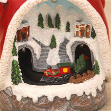 Load image into Gallery viewer, Christmas Santa Snowman Music Box, Village & Rotating Train Decor, Musical Lights, Durable Resin Material, Hand-Painted Colors,USB & Battery powred,Christmas present