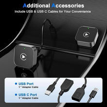 Load image into Gallery viewer, 2025 pgraded Wireless CarPlay Adapter,Effortlessly Convert Wired to Wireless CarPlay,Suitable for cars with carplay,Compatible with iPhone iOS 10+ & Android Auto,Mini&Stable Car Play Wireless Adapter portable screen head unit converter adapter,Gift