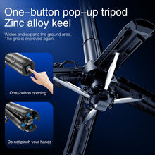 Load image into Gallery viewer, Portable 3-in-1 Selfie Stick Tripod with Detachable Magnetic Remote & 360° Rotation for iPhone/Android Perfect for Hands-Free Vlogging Group Photos & Live Streaming - Wireless phone tripod