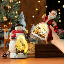 Load image into Gallery viewer, Christmas Santa Snowman Music Box, Village & Rotating Train Decor, Musical Lights, Durable Resin Material, Hand-Painted Colors,USB & Battery powred,Christmas present