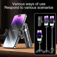 Load image into Gallery viewer, Portable 3-in-1 Selfie Stick Tripod with Detachable Magnetic Remote & 360° Rotation for iPhone/Android Perfect for Hands-Free Vlogging Group Photos & Live Streaming - Wireless phone tripod