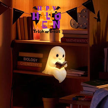 Load image into Gallery viewer, (1pc)Halloween Light Up Ghost Statue,Cute Ghost Reading Book Lamp, Night Light House Mantel Decor for Home, Perfect for Halloween Study Room,bedside lamp,lamps bedroom,nightlight