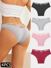 Load image into Gallery viewer, 4PCS Women's Cotton Briefs Sexy Female Underpants Elasticity Comfortable Underwear Panties Lingerie S-XL Solid Color Intimate Womenswear ,Stylish & Comfortable